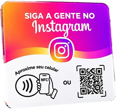 Placa NFC do Instagram, rosa